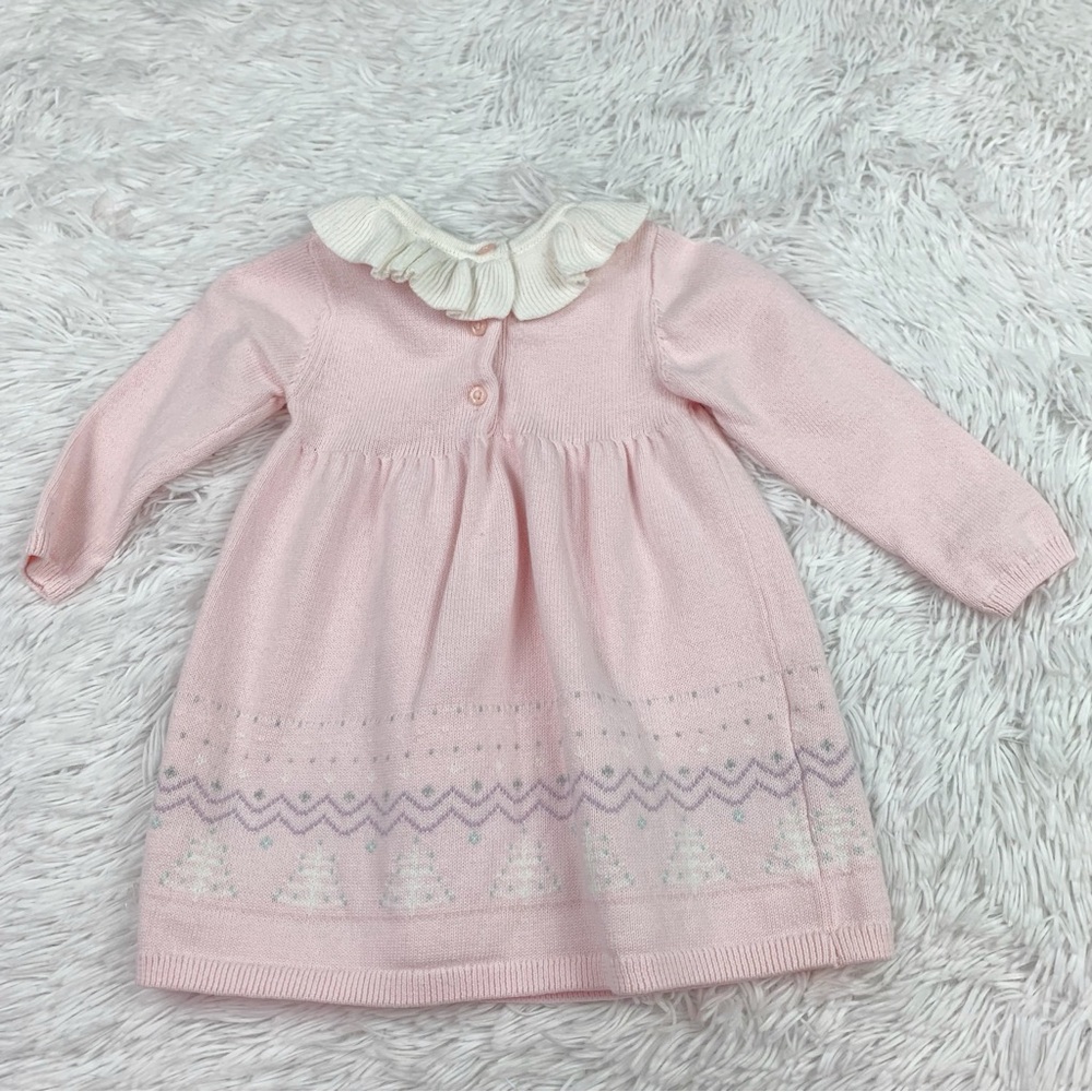 Janie and Jack size 6-12 month long sleeve collared sweater dress fair isle - Picture 7 of 7